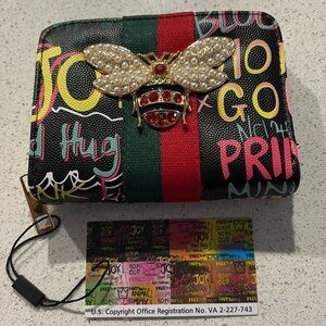 Queen Bee Wallet with Graffiti